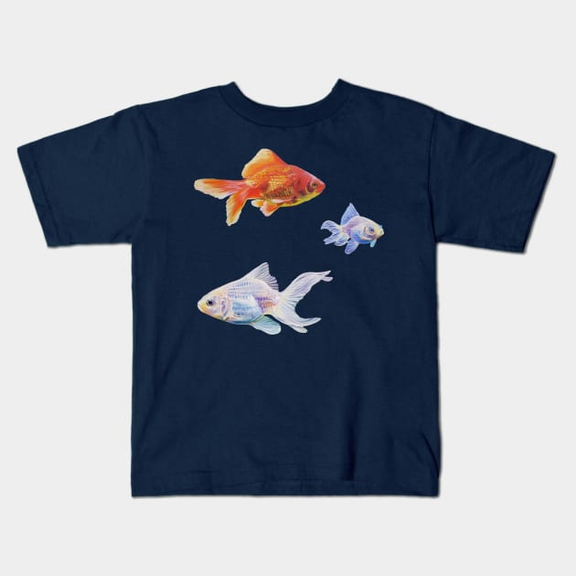 Goldfish Variety Pack - painted fish Kids T-Shirt by EmilyBickell